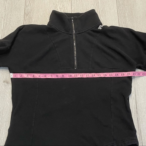 PINK VICTORIA’S SECRET 1/4 Zip Black Sweatshirt - Picture 3 of 8